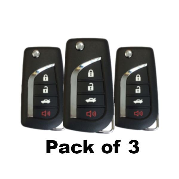 3 x 2006 - 2012 Toyota / 4-Button Flip Key NEW STYLE / HYQ12BBY (67 Chip) (Bundle of 3)