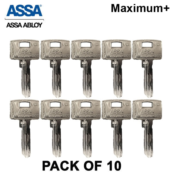 10 x ASSA - Maximum+ - Key Blanks (Bundle of 10)