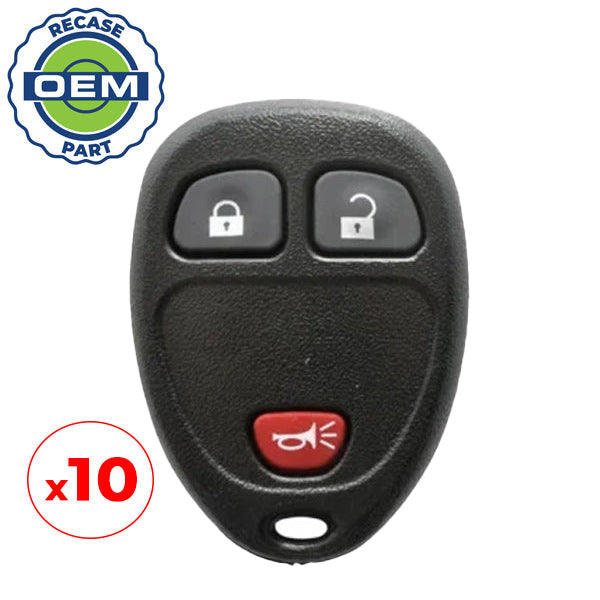 10 x 2005-2007 GM / 3-Button Keyless Entry Remote / PN: 15100811 / KOBGT04A (OEM Recase)