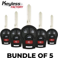 5 x 2003-2019 Nissan / 4-Button Remote Head Key / CWTWB1U751 (AFTERMARKET) (BUNDLE OF 5)