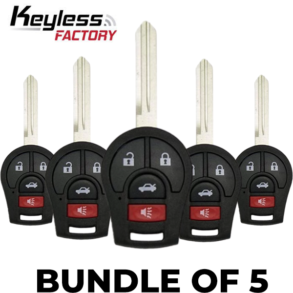 5 x 2003-2019 Nissan / 4-Button Remote Head Key / CWTWB1U751 (AFTERMARKET) (BUNDLE OF 5)