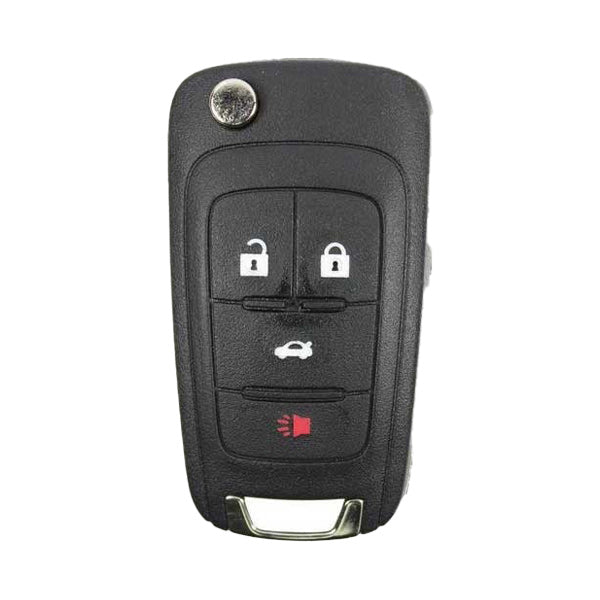 10 x 2010-2019 Chevrolet / 4-Button Flip Key HS / non PEPS / PN: 13504200 / OHT01060512 / OHT05918179 (OEM Recase)