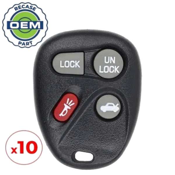 10 x 1997-2000 GM / 4-Button Keyless Entry Remote / PN: 10246215 / ABO0204T (OEM Recase)