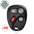 10 x 2000-2007 Chevrolet Cadillac / 4-Button Keyless Entry Remote / PN: 12223130 / L2C0005T(OEM Recase)