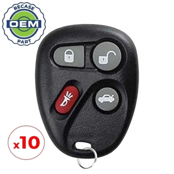 10 x 2000-2007 Chevrolet Cadillac / 4-Button Keyless Entry Remote / PN: 12223130 / L2C0005T(OEM Recase)