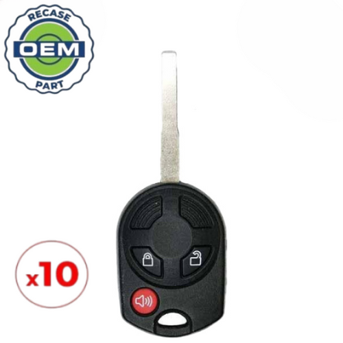 10 x 2012-2017 Ford / 3-Button Remote Head Key / PN: CJ54-15K601-AB / 0UCD6000022 / HS (OEM Recase)