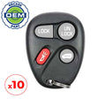 10 x 1997-2000 GM / 4-Button Keyless Entry Remote / PN: 10245953 / ABO0204T (OEM Recase)
