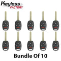 10 x 2008-2014 Honda Acura / 4-Button Remote Head Key / MLBHLIK-1T / (AFTERMARKET) (Bundle of 10)