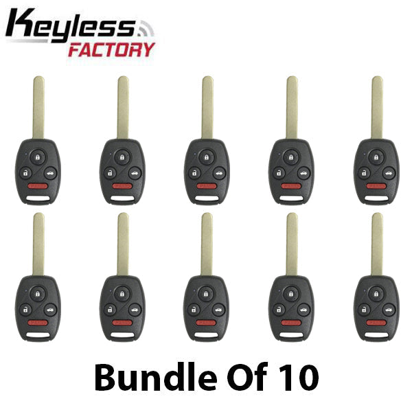 10 x 2008-2014 Honda Acura / 4-Button Remote Head Key / MLBHLIK-1T / (AFTERMARKET) (Bundle of 10)