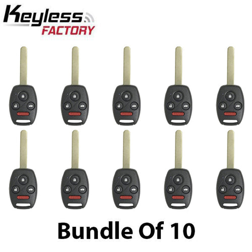 10 x 2008-2014 Honda Acura / 4-Button Remote Head Key / MLBHLIK-1T / (AFTERMARKET) (Bundle of 10)