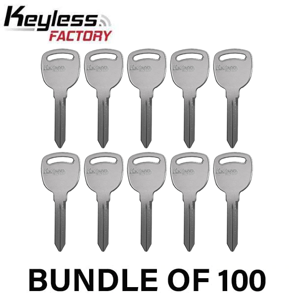 100 x B91 - P1111 - GM - Metal Key Blank - Pack of 100