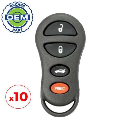 10 x 1998-2000 Chrysler Dodge / 4-Button Keyless Entry Remote / PN: 4602268 / GQ43VT9T (OEM Recase)
