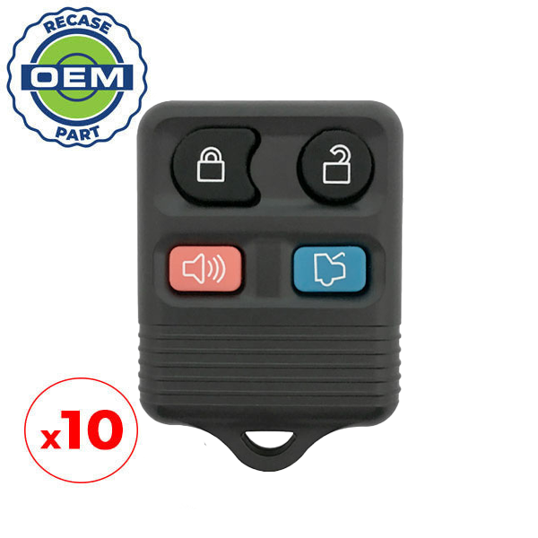 10 x 1998-2014 Ford / 4-Button Keyless Entry Remote / PN: 8S4T-15K601-AB / CWTWB1U345 (OEM Recase)