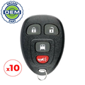 10 x 2007-2024 GM Van / 4-Button Keyless Entry Remote / Gen 2 PS / PN: 20877108 / OUC60270 (OEM Recase)