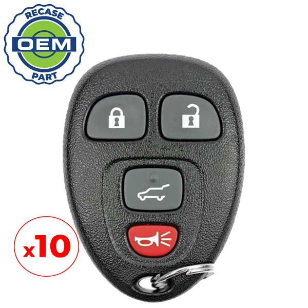 10 x 2007-2015 GM / 4-Button Keyless Entry Remote / PN: 20952476 / OUC60270 / OUC60221 (OEM Recase)