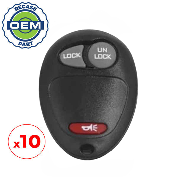 10 x 2002-2011 GM Chevrolet GMC / 3-Button Keyless Entry Remote / PN: 10335583 / L2C0007T (OEM Recase)