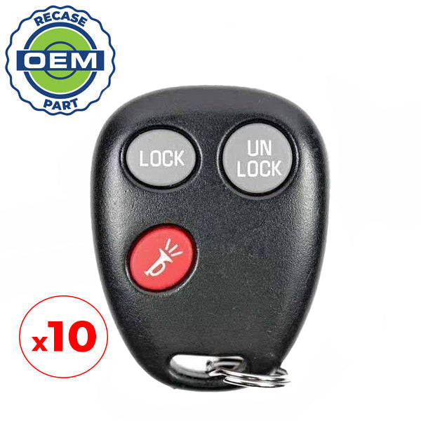 10 x 2002-2003 Saturn / 3-Button Keyless Entry Remote / PN: 22693421 / LHJ009 (OEM Recase)
