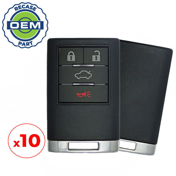 10 x 2008-2013 Cadillac CTS DTS / 4-Button Keyless Entry Remote / PN: 22889450 / OUC6000066 (OEM Recase)