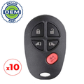 10 x 2004-2020 Toyota Sienna / 5-Button Keyless Entry Remote / PN: 89742-AE030 / GQ43VT20T (OEM Recase)