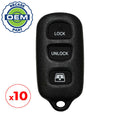 10 x 2001-2004 Toyota Sequoia / 4-Button Keyless Entry Remote / w/Rear Glass / PN: 89742-0C010 / HYQ12BAN (OEM Recase)