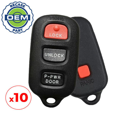 10 x 1999-2003 Toyota Sienna / 4-Button Keyless Entry Remote / PN:  89742-08070 / GQ43VT14T (OEM Recase)