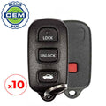 10 x 1998-2004 Toyota Avalon / 4-Button Keyless Entry Remote / PN: 89742-AC050 / HYQ12BAN (OEM Recase)
