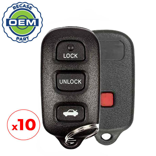 10 x 1998-2004 Toyota Avalon / 4-Button Keyless Entry Remote / PN: 89742-AC050 / HYQ12BAN (OEM Recase)