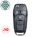 10 x 2013-2016 Ford Fusion / 4-Button Flip Key / PN: 164-R7986 / N5F-A08TAA (OEM Recase)