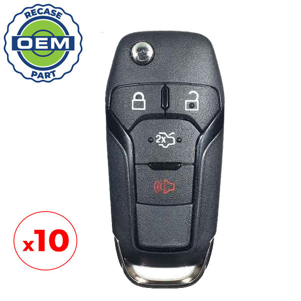 10 x 2013-2016 Ford Fusion / 4-Button Flip Key / PN: 164-R7986 / N5F-A08TAA (OEM Recase)