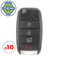 10 x 2014-2019 Kia Soul / 4-Button Flip Key / PN: 95430-B2100 / OSLOKA-875T (PS) (OEM Recase)