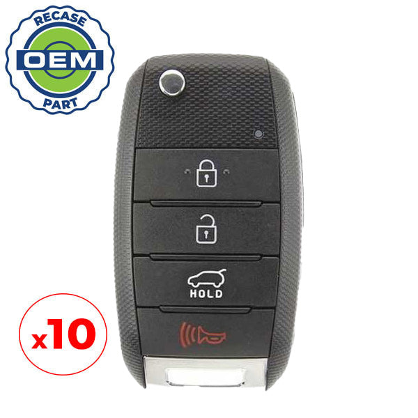 10 x 2014-2019 Kia Soul / 4-Button Flip Key / PN: 95430-B2100 / OSLOKA-875T (PS) (OEM Recase)