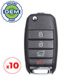 10 x 2015-2019 Kia Sedona / 4-Button Flip Key / PN: 95430-A9100 / TQ8-RKE-4F19 (OEM Recase)