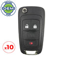 10 x 2010-2019 GMC / 3-Button Flip Key / PN: 5913596 / OHT01060512 (OEM Recase)