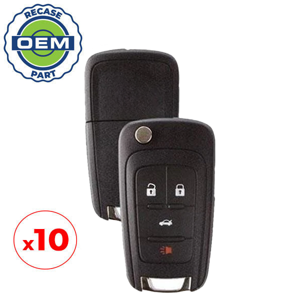 10 x 2010-2021 Buick Lacrosse / 4-Button Flip Key / PN: 5912555 / OHT01060512 (OEM Recase)