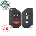10 x 2018-2019 Jeep Wrangler / 4-Button Smart Flip Key / PN: 68416784AA / OHT1130261 / SIP22 (OEM Recase)