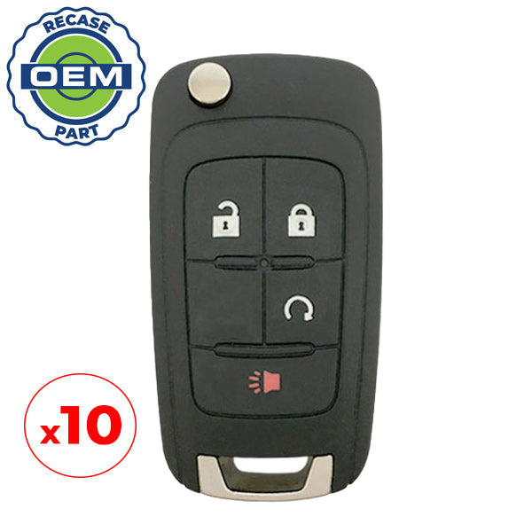 10 x 2010-2019 Chevrolet GM / 4-Button Flip Key HS / PN: 20835404 / OHT0106051 (OEM Recase)