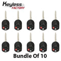 10 x 2006-2012 Ford / Mercury / Lincoln / 4-Button Remote Head Key / PN: 164-R7040 / OUCD6000022 / H75 / Chip 80 Bit (AF
