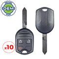 10 x 2007-2020 Ford Escape Explorer F-Series / 3-Button Remote Head Key / PN: 164-R8070 / CWTWB1U793 / H75 / Chip 80 Bit