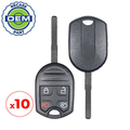 10 x 2012-2019 Ford Fiesta  / 4-Button Remote Head Key / PN:164-R7976 / CWTWB1U793 / HU101 / Chip 80 Bit (OEM Recase)
