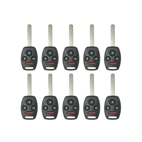 10 x 2008-2015 Honda Accord Pilot / 4-Button Remote Head Key / KR55WK49308 / (AFTERMARKET) (Bundle of 10)