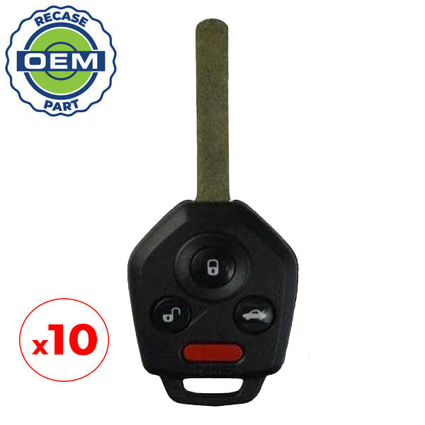 10 x 2011-2014 Subaru Legacy Outback / 4-Button Remote Head Key / PN: 57497AJ10A / CWTWB1U811 (OEM Recase)