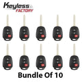 10 x 2012-2017 Toyota Prius / 3-Button Remote Head Key / HYQ12BDM (G Chip) (AFTERMARKET) (Bundle of 10)