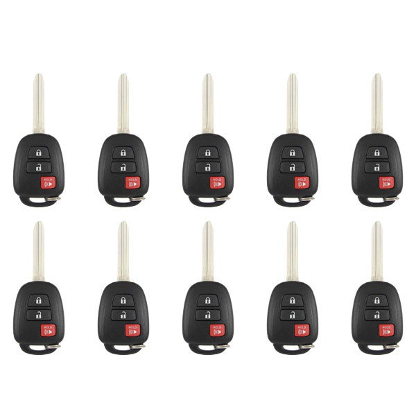 10 x 2012-2017 Toyota Prius / 3-Button Remote Head Key / HYQ12BDM (G Chip) (AFTERMARKET) (Bundle of 10)