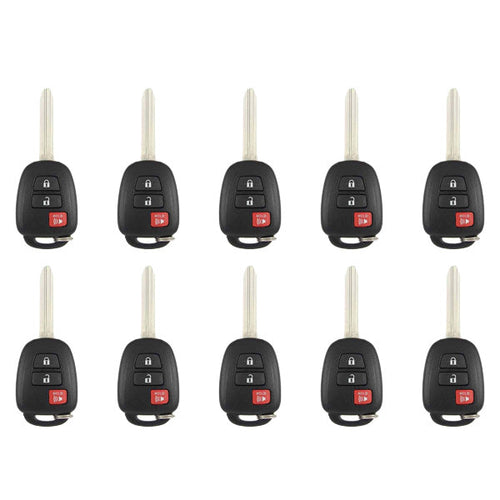 10 x 2012-2017 Toyota Prius / 3-Button Remote Head Key / HYQ12BDM (G Chip) (AFTERMARKET) (Bundle of 10)