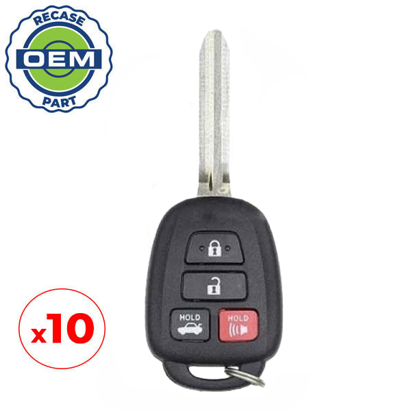 10 x 2014-2019 Toyota Corolla / 4-Button Remote Head Key / PN: 89070-06421 / HYQ12BEL (4D H) / Board 3710 (OEM Recase)