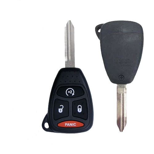 10 x 2007-2011 Dodge Ram Durango Dakota / 4-Button Remote Head Key / PN: 68026372AB / KOBDT04A (OEM Recase)