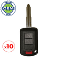 10 x 2013-2020 Mitsubishi Mirage / 3-Button Remote Head Key / PN: 6370B904 / OUCJ166N (OEM Recase)