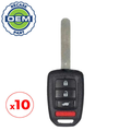 10 x 2014-2019 Honda / 4-Button Remote Head Key / PN: 35118-T7S-A00 / MLBHLIK6-1T (OEM Recase)