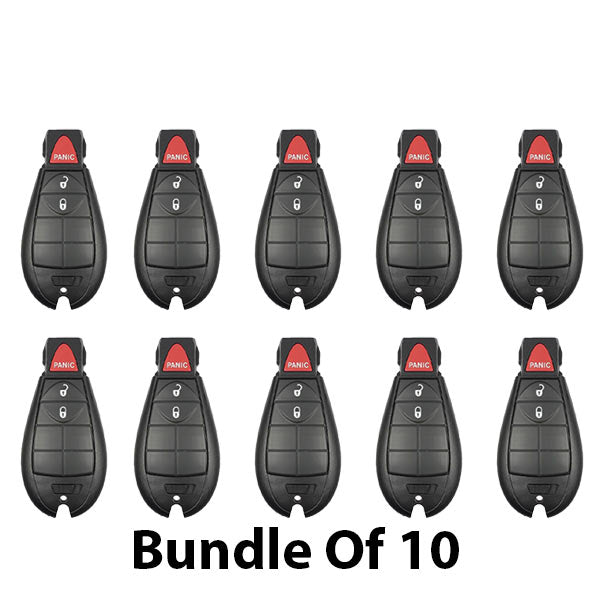 10 x 2008-2017 Chrysler Dodge Jeep VW / 3-Button Fobik Key / M3N5WY783X / 433 MHz (AFTERMARKET) (Bundle of 10)