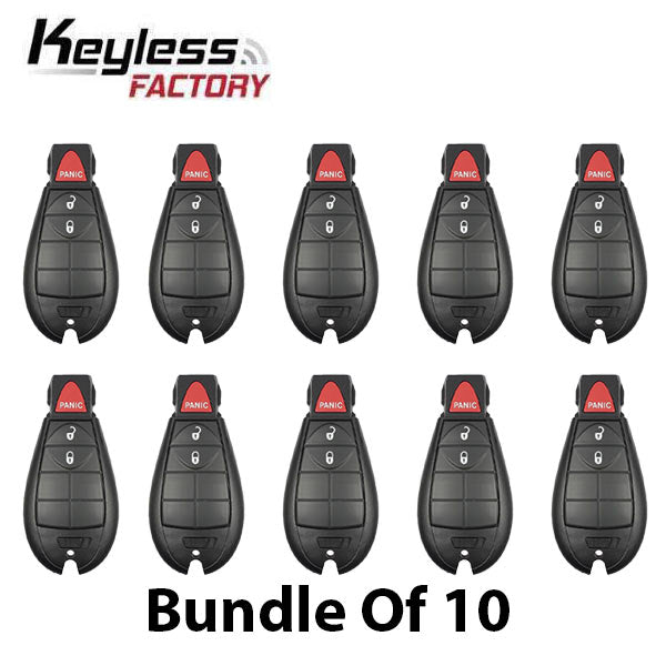 10 x 2008-2017 Chrysler Dodge Jeep VW / 3-Button Fobik Key / M3N5WY783X / 433 MHz (AFTERMARKET) (Bundle of 10)